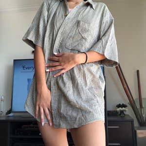 Vintage Green Checkered Flannel